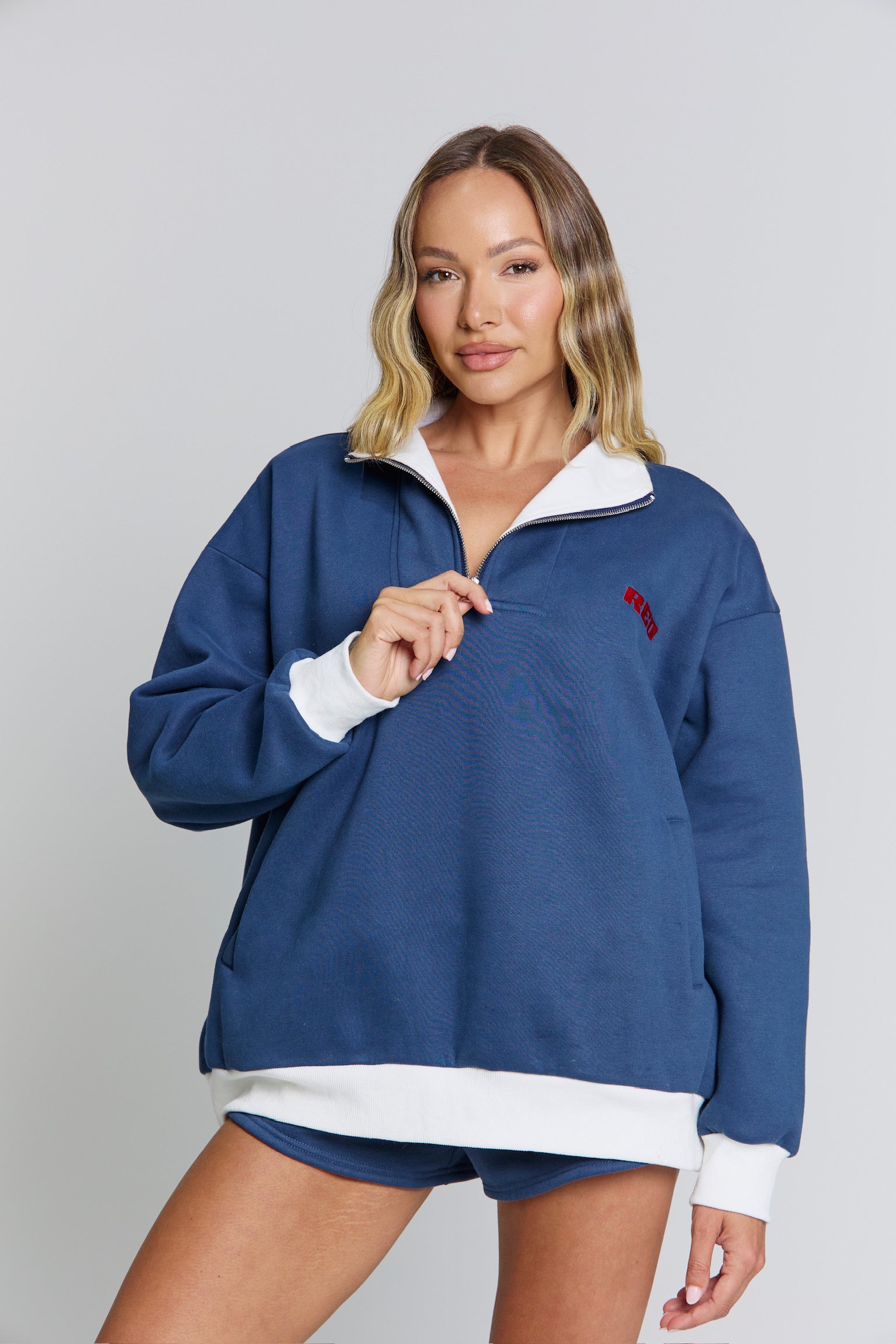 THE JACQUI QUARTER ZIP - ROYAL NAVY
