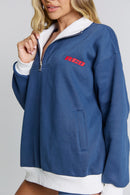 THE JACQUI QUARTER ZIP - ROYAL NAVY