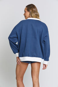 THE JACQUI QUARTER ZIP - ROYAL NAVY